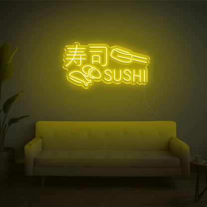 Sushi Green Led Neon Sign With Text And Sushi Roll For Restaurant Home Decor | Shineneon