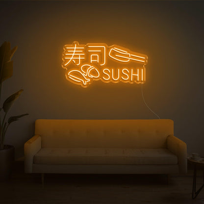 Sushi Green Led Neon Sign With Text And Sushi Roll For Restaurant Home Decor | Shineneon