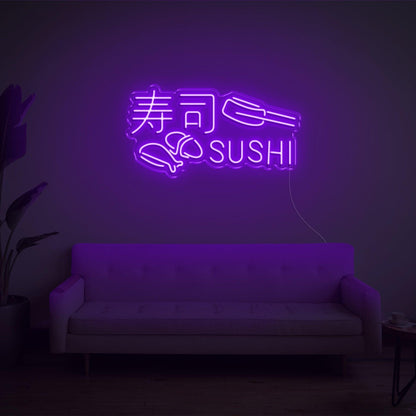Sushi Green Led Neon Sign With Text And Sushi Roll For Restaurant Home Decor | Shineneon