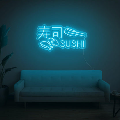 Sushi Green Led Neon Sign With Text And Sushi Roll For Restaurant Home Decor | Shineneon
