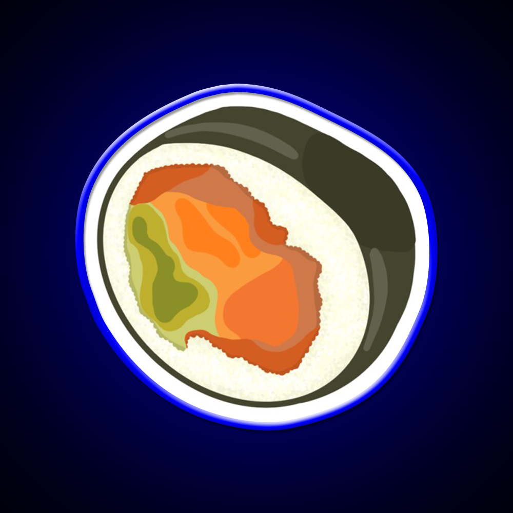 Sushi Led Neon Sign Chinese Food Wall Decor Rgb Color