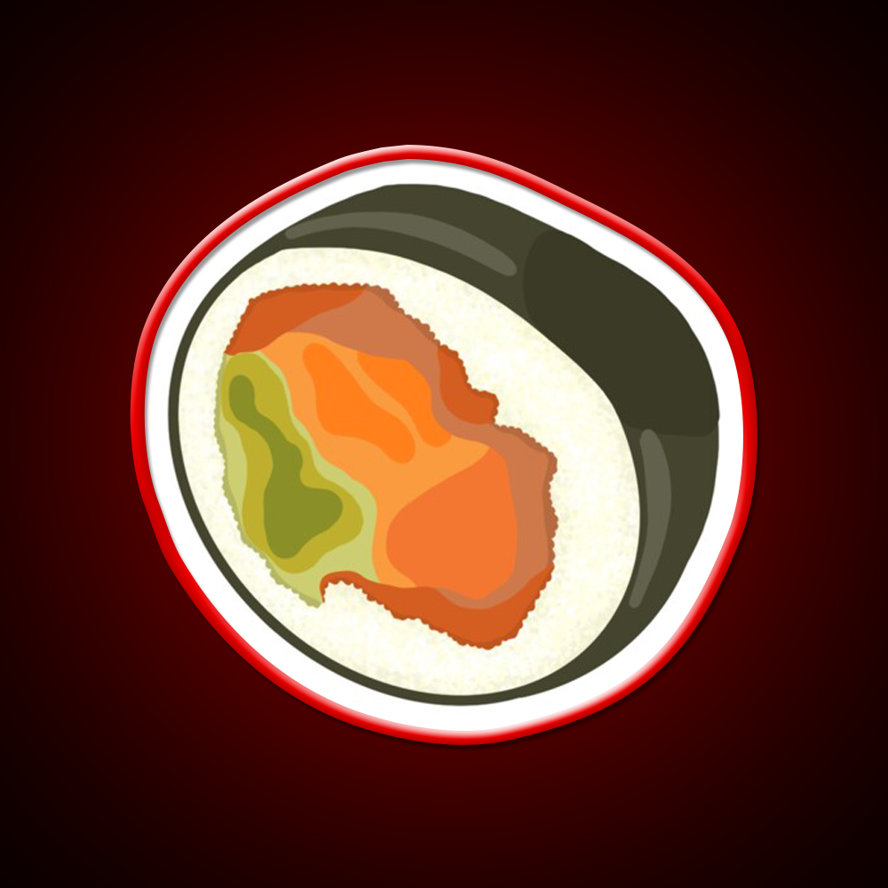 Sushi Led Neon Sign Chinese Food Wall Decor Rgb Color