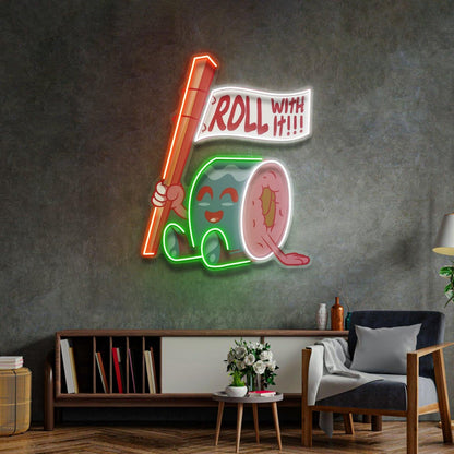 Sushi Roll With It Uv Printed Led Neon Sign For Home Cafe Restaurant Decor | Shineneon