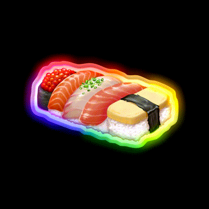 Sushi Snack Food Led Neon Sign For Snack Room Rgb Color - LED neon sign close-up detail