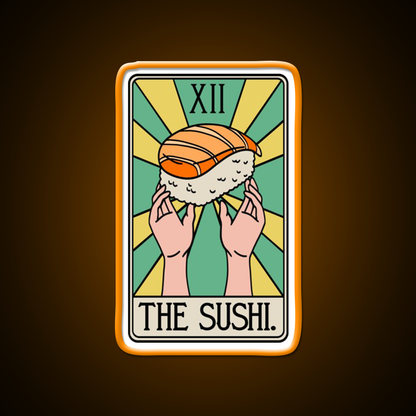 Sushi Tarot Card Funny Fast Food Led Neon Sign For Burger Place Rgb Color