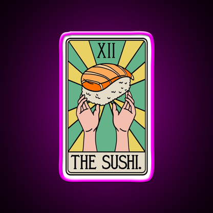 Sushi Tarot Card Funny Fast Food Led Neon Sign For Burger Place Rgb Color
