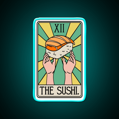 Sushi Tarot Card Funny Fast Food Led Neon Sign For Burger Place Rgb Color - Shineneon