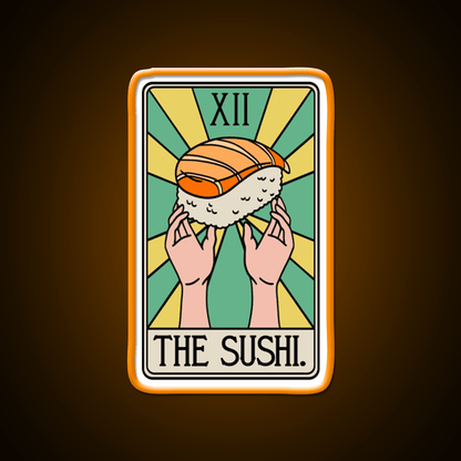 Sushi Tarot Card Funny Fast Food Led Neon Sign For Burger Place Rgb Color - Shineneon