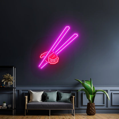Sushi With Chopsticks Custom Led Signs Artwork For Sale - Shineneon