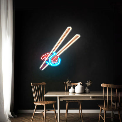 Sushi With Chopsticks Custom Led Signs Artwork For Sale - Shineneon