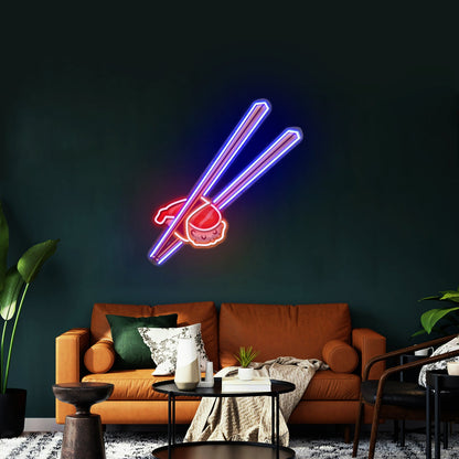 Sushi With Chopsticks Custom Led Signs Artwork For Sale - Shineneon