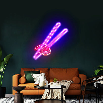Sushi With Chopsticks Custom Led Signs Artwork For Sale - Shineneon