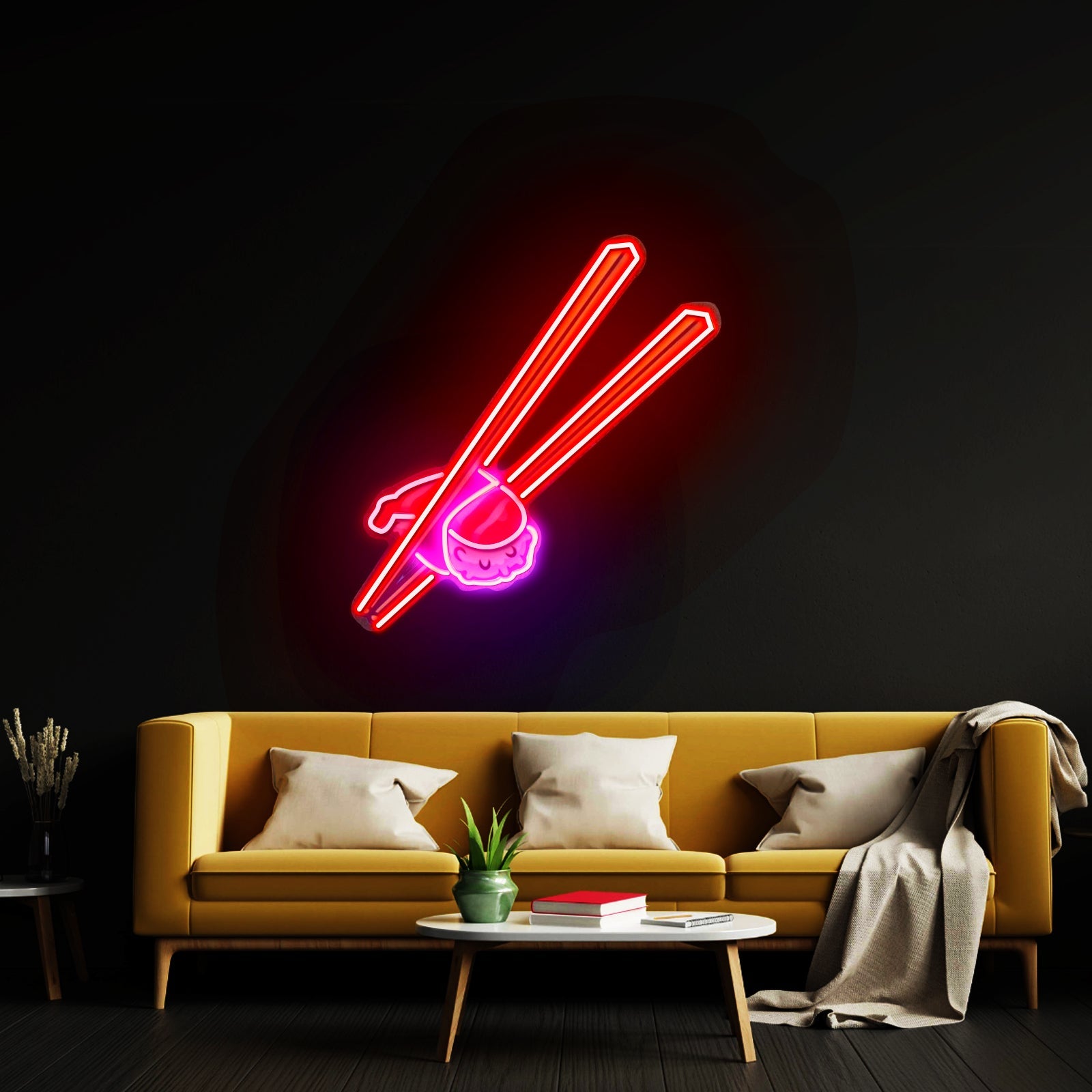 Sushi With Chopsticks Custom Led Signs Artwork For Sale - Shineneon