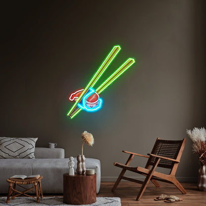Sushi With Chopsticks Custom Led Signs Artwork For Sale - Shineneon