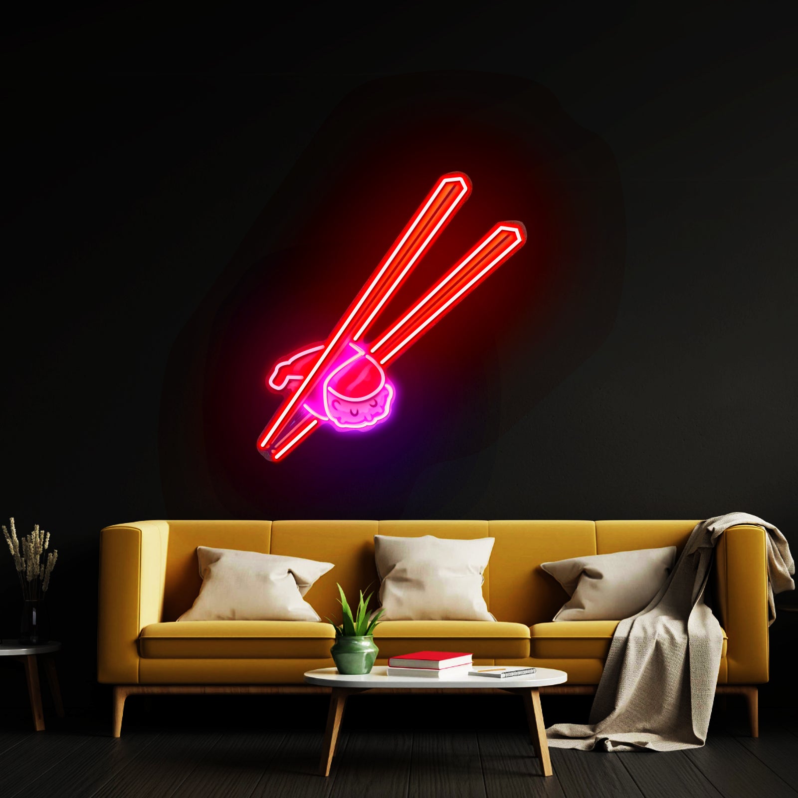 Sushi With Chopsticks Custom Led Signs Artwork For Sale