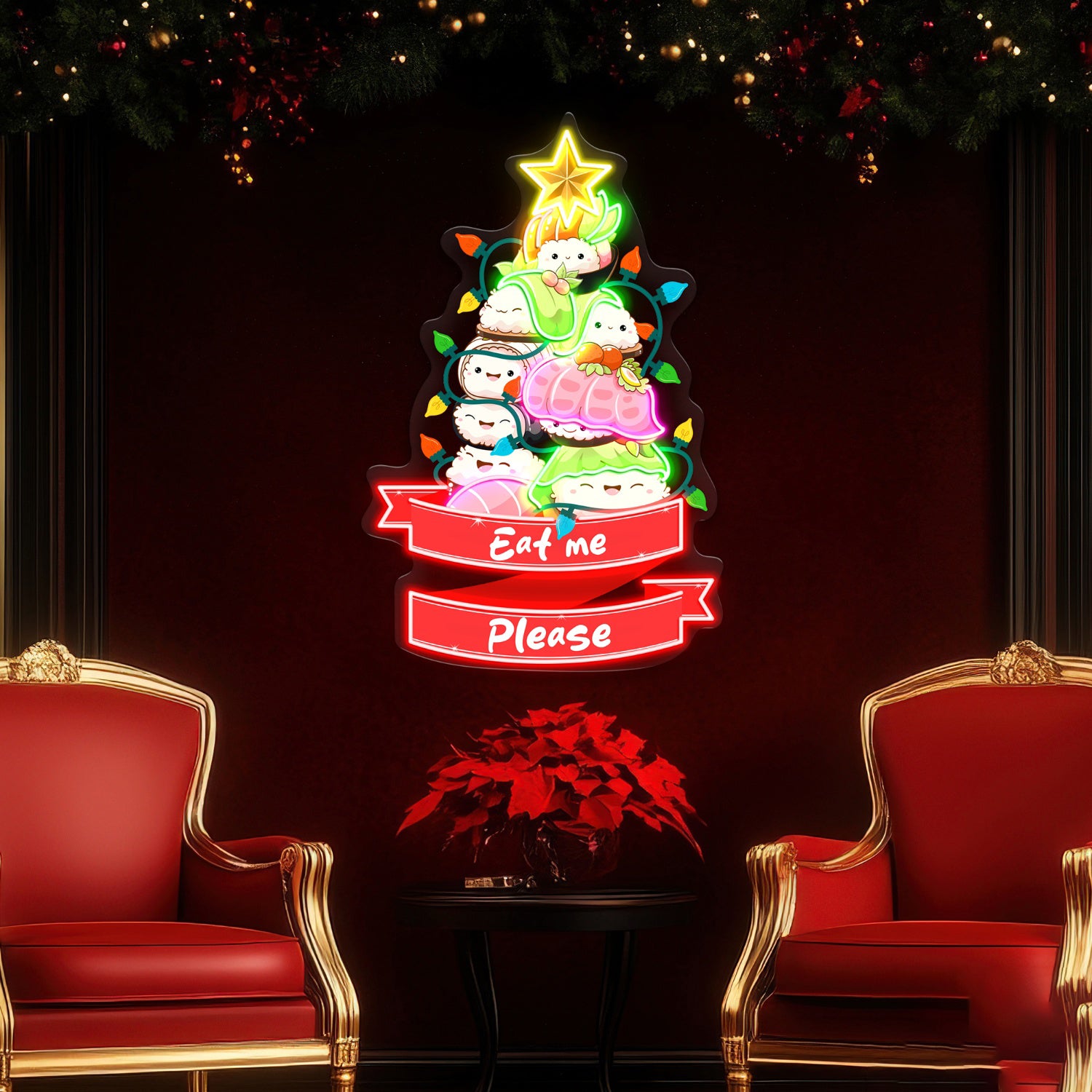 Sushi Xmas Tree Acrylic Led Neon Sign | Shineneon