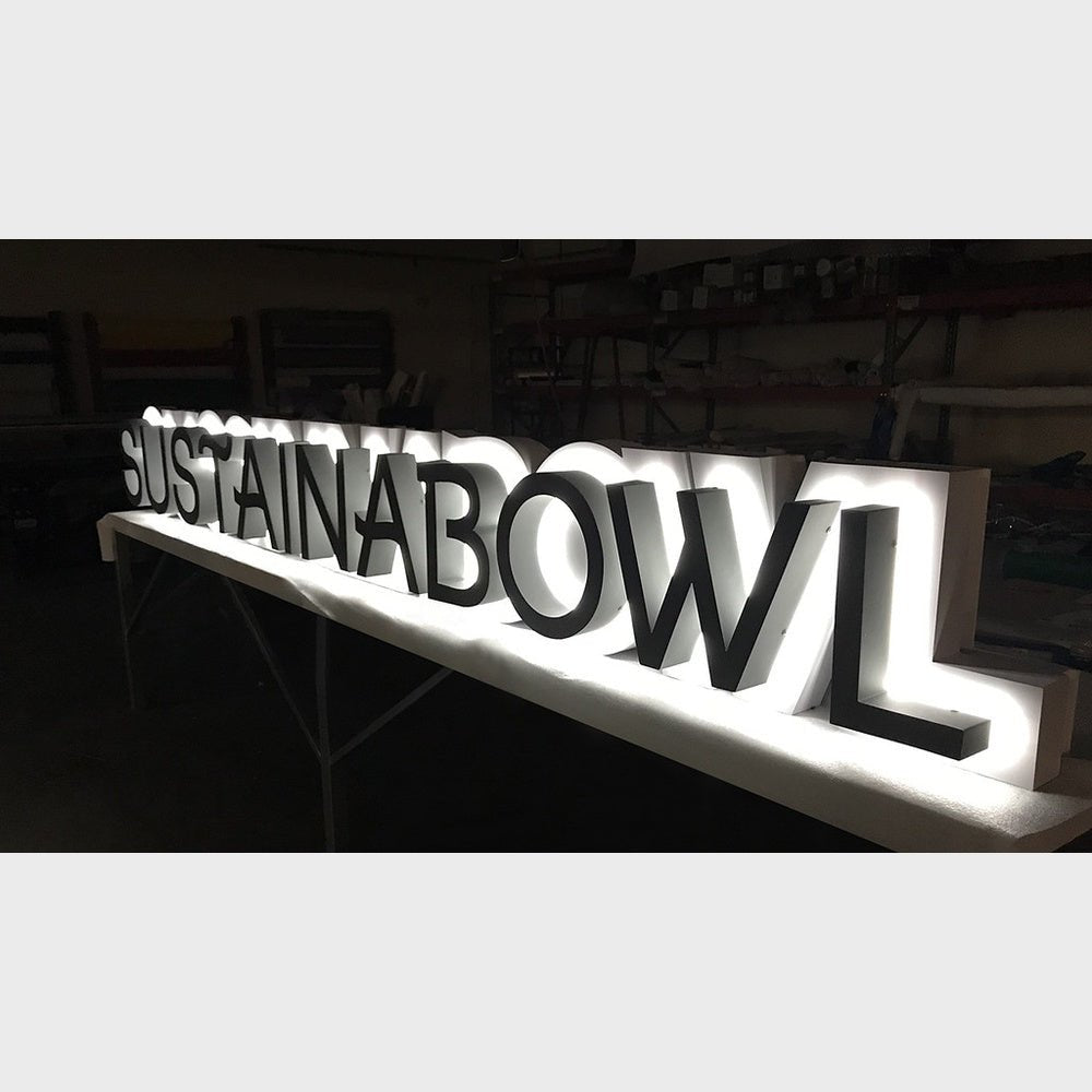 Sustainabowl 3D Backlit Channel Letters Led Light Sign - Shineneon