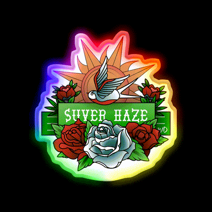 Suver Haze Hemp Inspired Green Leaf Led Neon Sign Rgb Color - LED neon sign close-up detail