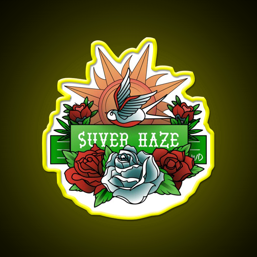 Suver Haze Hemp Inspired Green Leaf Led Neon Sign Rgb Color - Custom LED neon sign front view