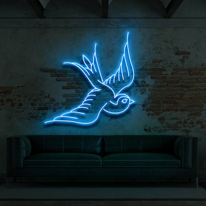 Swallow For Tattoo Studio Led Neon Sign For Edgy And Artistic Spaces | Shineneon