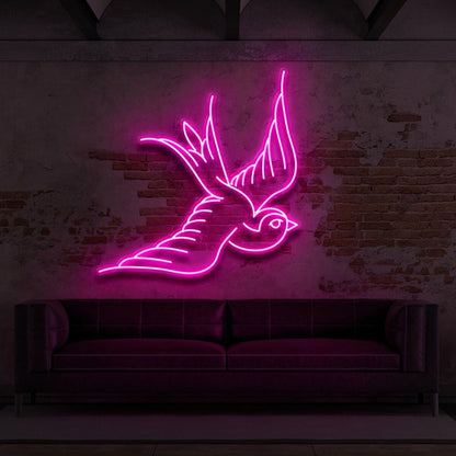 Swallow For Tattoo Studio Led Neon Sign For Edgy And Artistic Spaces | Shineneon