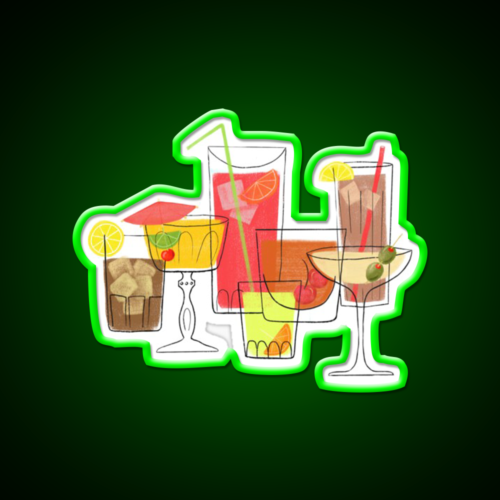 Swanky Summer Coolers Cocktail Bar Decor Led Neon Sign Rgb Color - LED neon sign view 8