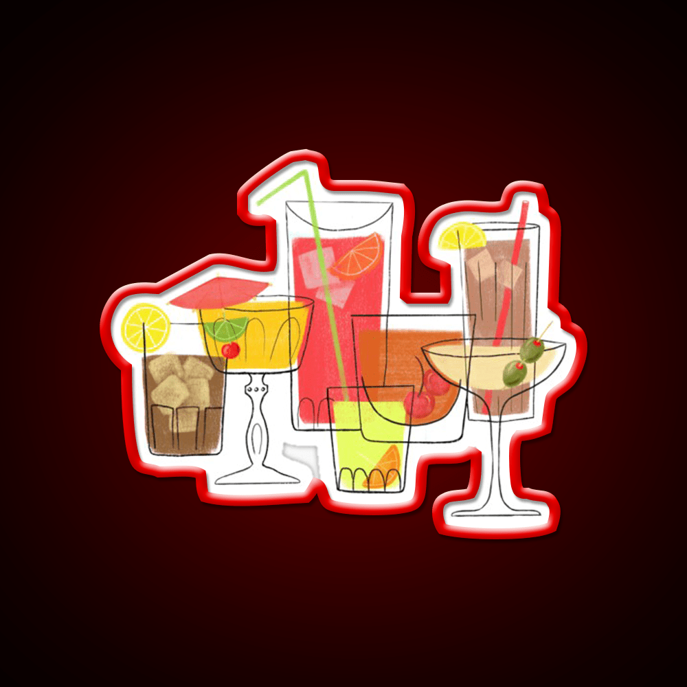Swanky Summer Coolers Cocktail Bar Decor Led Neon Sign Rgb Color - Shineneon