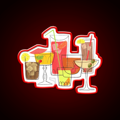 Swanky Summer Coolers Cocktail Bar Decor Led Neon Sign Rgb Color - Shineneon