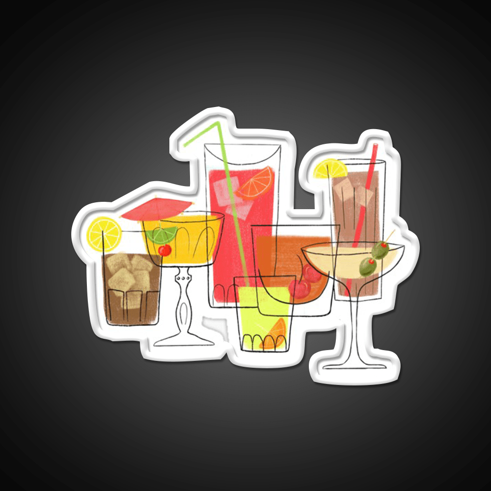 Swanky Summer Coolers Cocktail Bar Decor Led Neon Sign Rgb Color - Shineneon