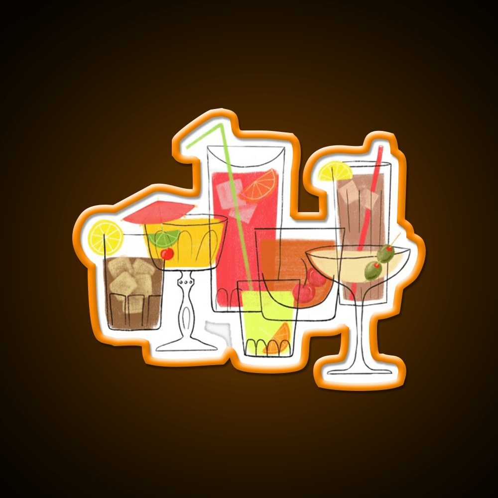 Swanky Summer Coolers Cocktail Bar Decor Led Neon Sign Rgb Color - Shineneon