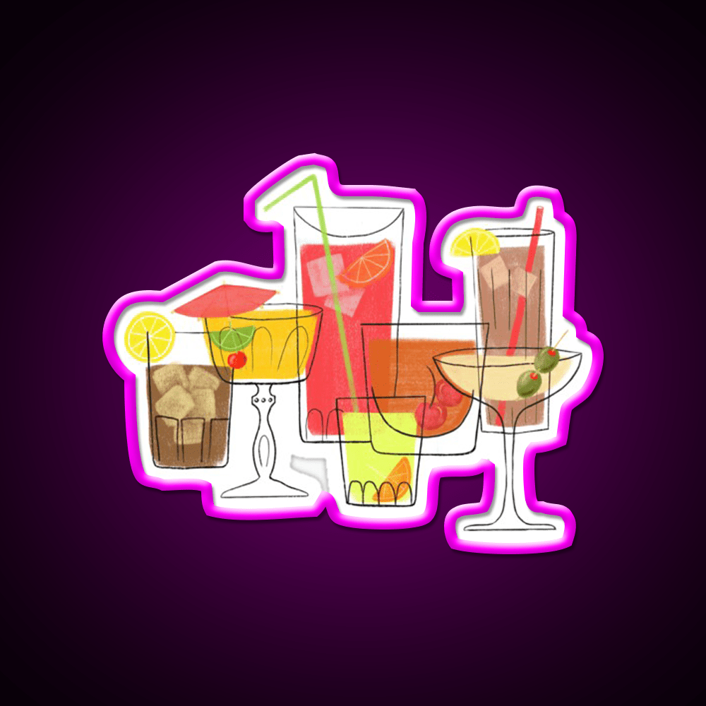 Swanky Summer Coolers Cocktail Bar Decor Led Neon Sign Rgb Color - Shineneon