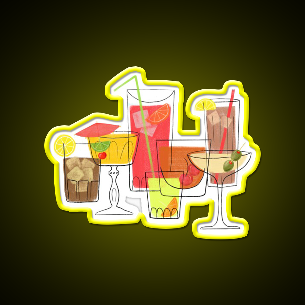 Swanky Summer Coolers Cocktail Bar Decor Led Neon Sign Rgb Color - LED neon sign view 7