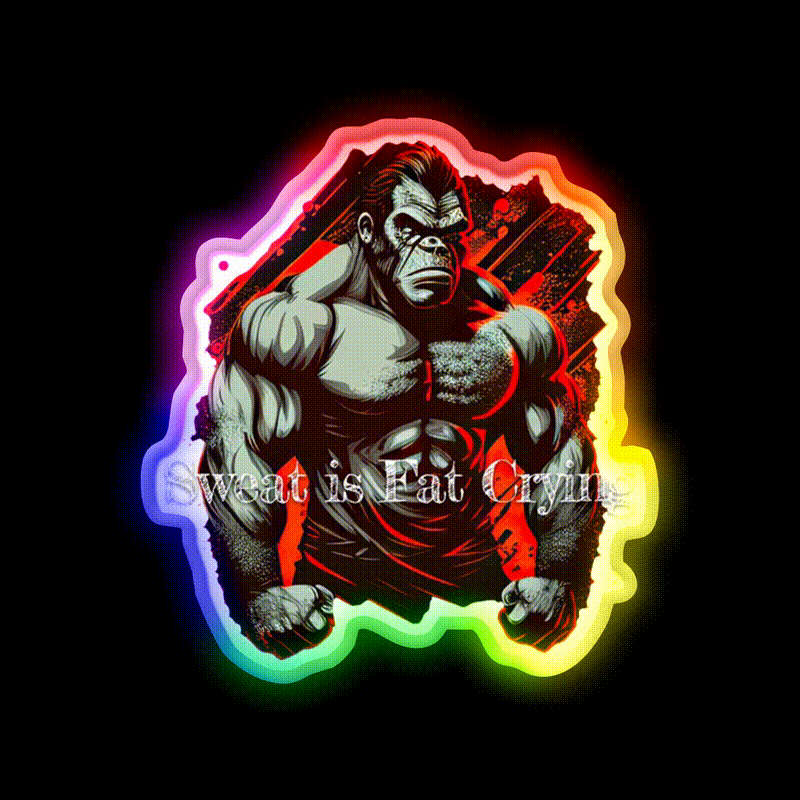 Sweat Is Fat Crying Bodybuilding Gym Fitness Led Neon Sign Rgb Color