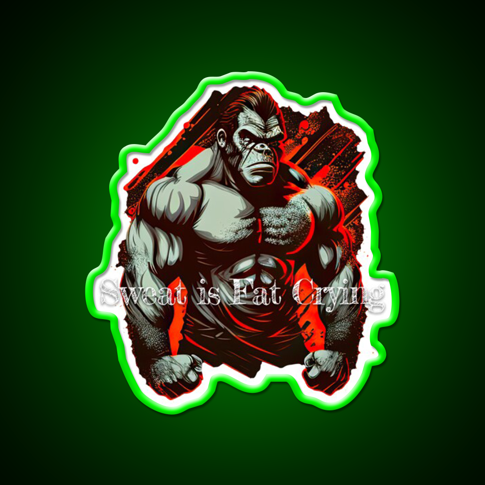 Sweat Is Fat Crying Bodybuilding Gym Fitness Led Neon Sign Rgb Color