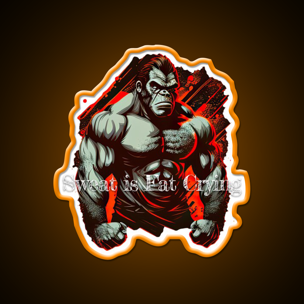 Sweat Is Fat Crying Bodybuilding Gym Fitness Led Neon Sign Rgb Color