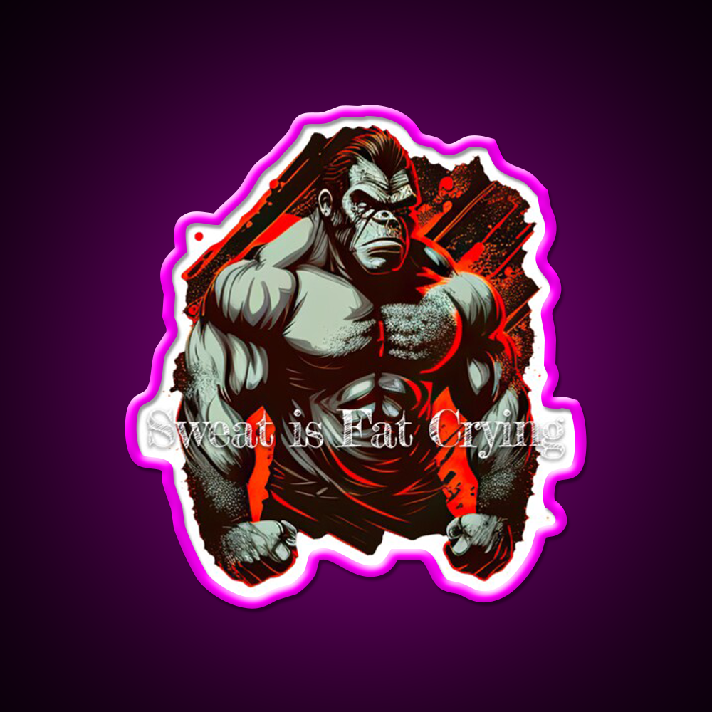 Sweat Is Fat Crying Bodybuilding Gym Fitness Led Neon Sign Rgb Color
