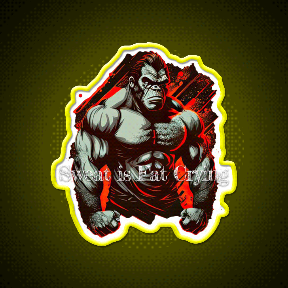 Sweat Is Fat Crying Bodybuilding Gym Fitness Led Neon Sign Rgb Color