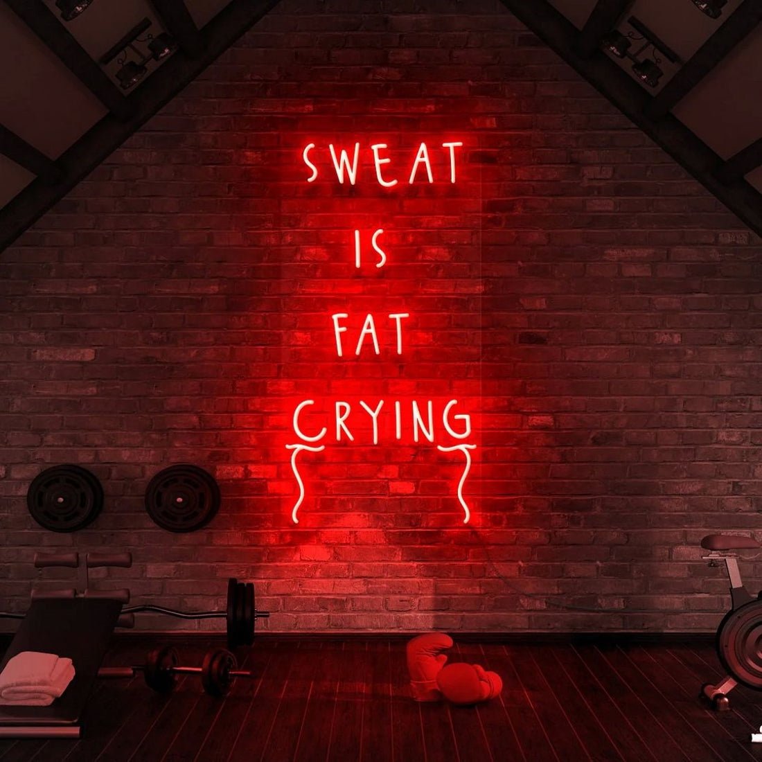 Sweat Is Fat Crying Led Sign Business Neon Sign - Shineneon