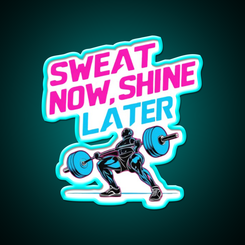 Sweat Now Shine Later Gym Fitness Led Neon Sign Rgb Color