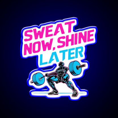 Sweat Now Shine Later Gym Fitness Led Neon Sign Rgb Color