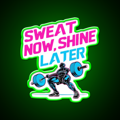 Sweat Now Shine Later Gym Fitness Led Neon Sign Rgb Color
