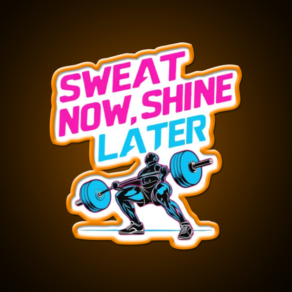 Sweat Now Shine Later Gym Fitness Led Neon Sign Rgb Color