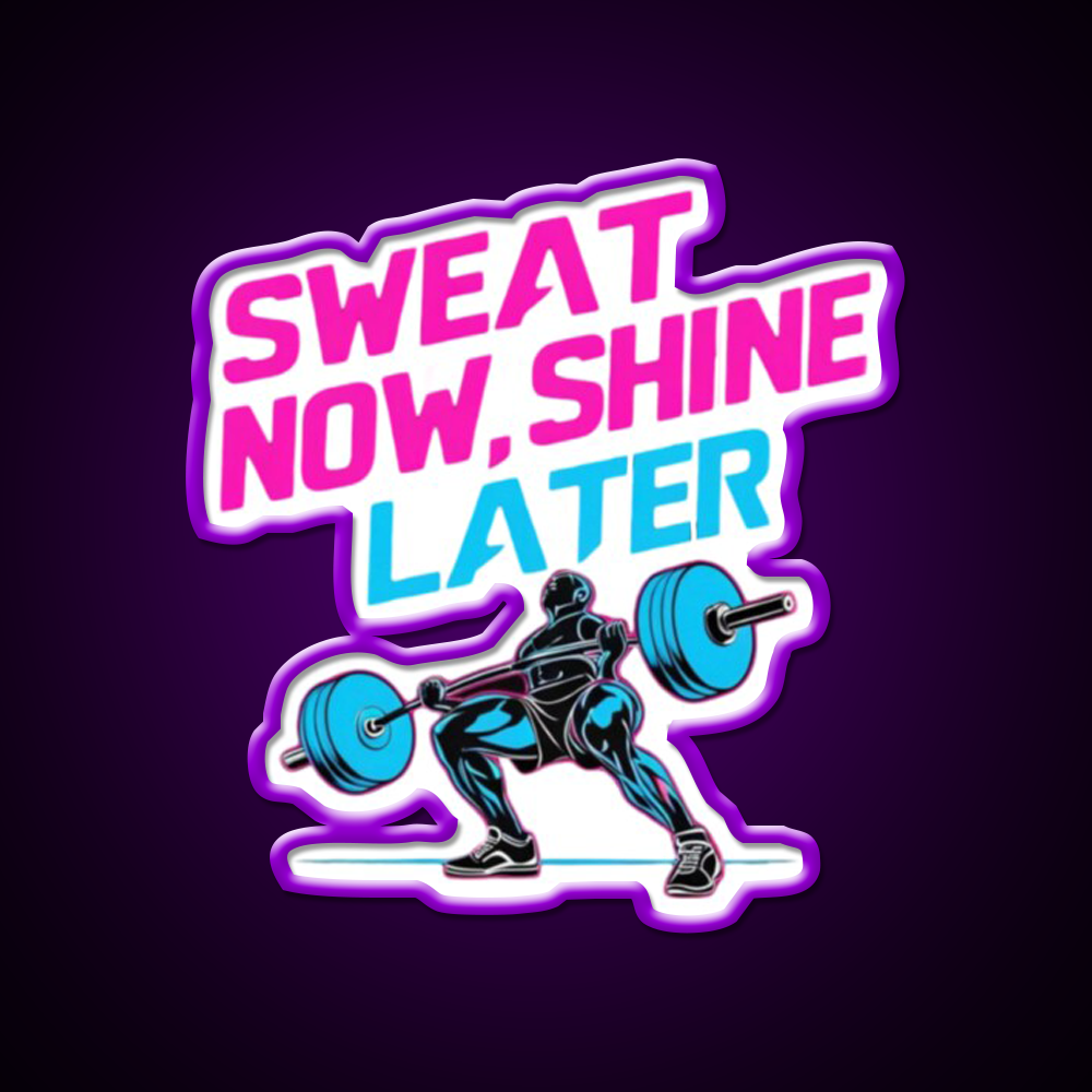 Sweat Now Shine Later Gym Fitness Led Neon Sign Rgb Color