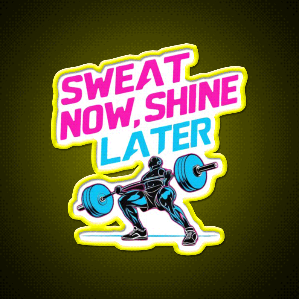 Sweat Now Shine Later Gym Fitness Led Neon Sign Rgb Color