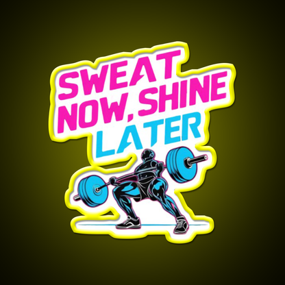 Sweat Now Shine Later Gym Fitness Led Neon Sign Rgb Color