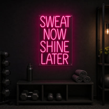 Sweat Now Shine Later LED Neon Sign Garage Man Cave Neon Sign real lifestyle scene