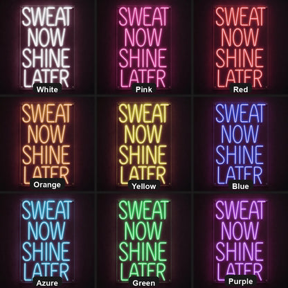 Sweat Now Shine Later LED Neon Sign Garage Man Cave Neon Sign color grid