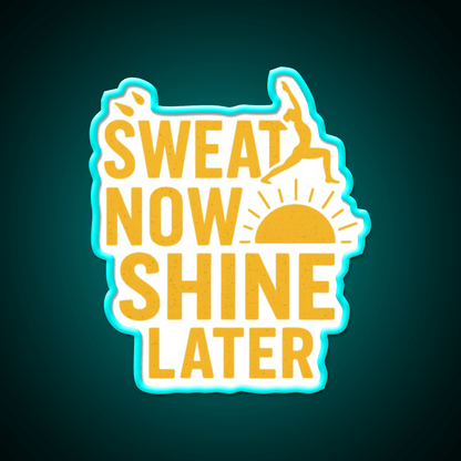 Sweat Now Shine Later Yoga Fitness Motivation Yoga Led Neon Sign Rgb Color - Shineneon
