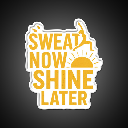 Sweat Now Shine Later Yoga Fitness Motivation Yoga Led Neon Sign Rgb Color