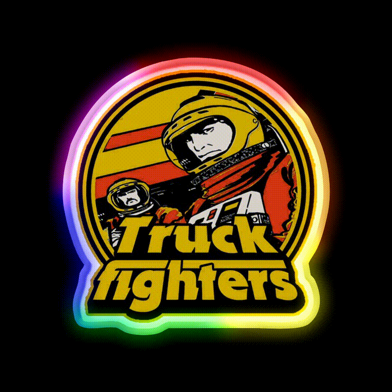 Swedish Truckfighters Stoner Rock Hemp Inspired Green Leaf Led Neon Sign Rgb Color - LED neon sign close-up detail